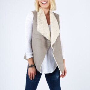 NWT Anthropologie Faux Suede Sherpa Vest